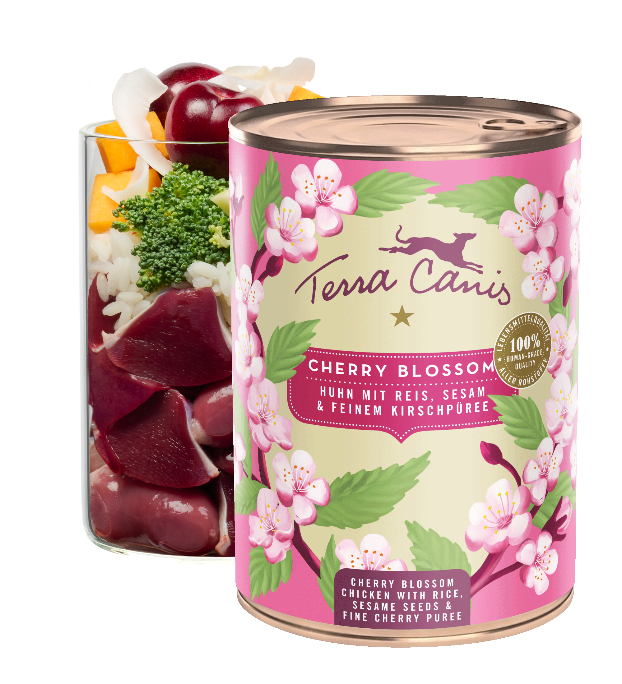 Cherry Blossom: chicken with rice, sesame seeds and fine cherry puree