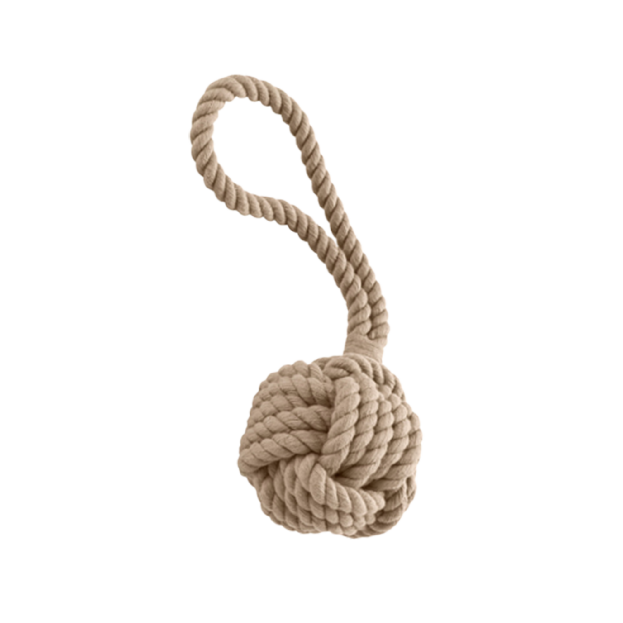 Dog toy ball with hand loop INARI M, beige