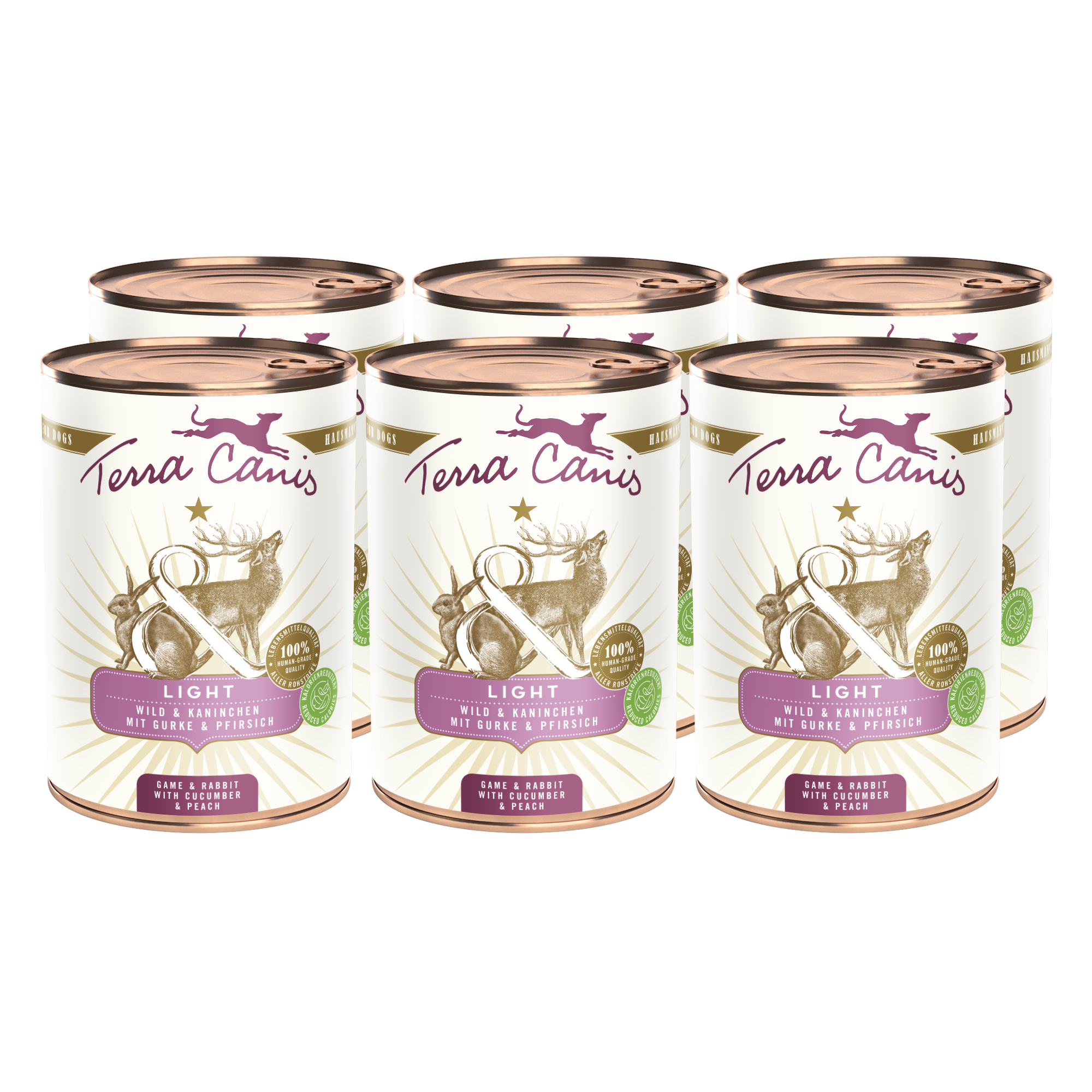 Wild & Kaninchen mit Gurke und Pfirsich 