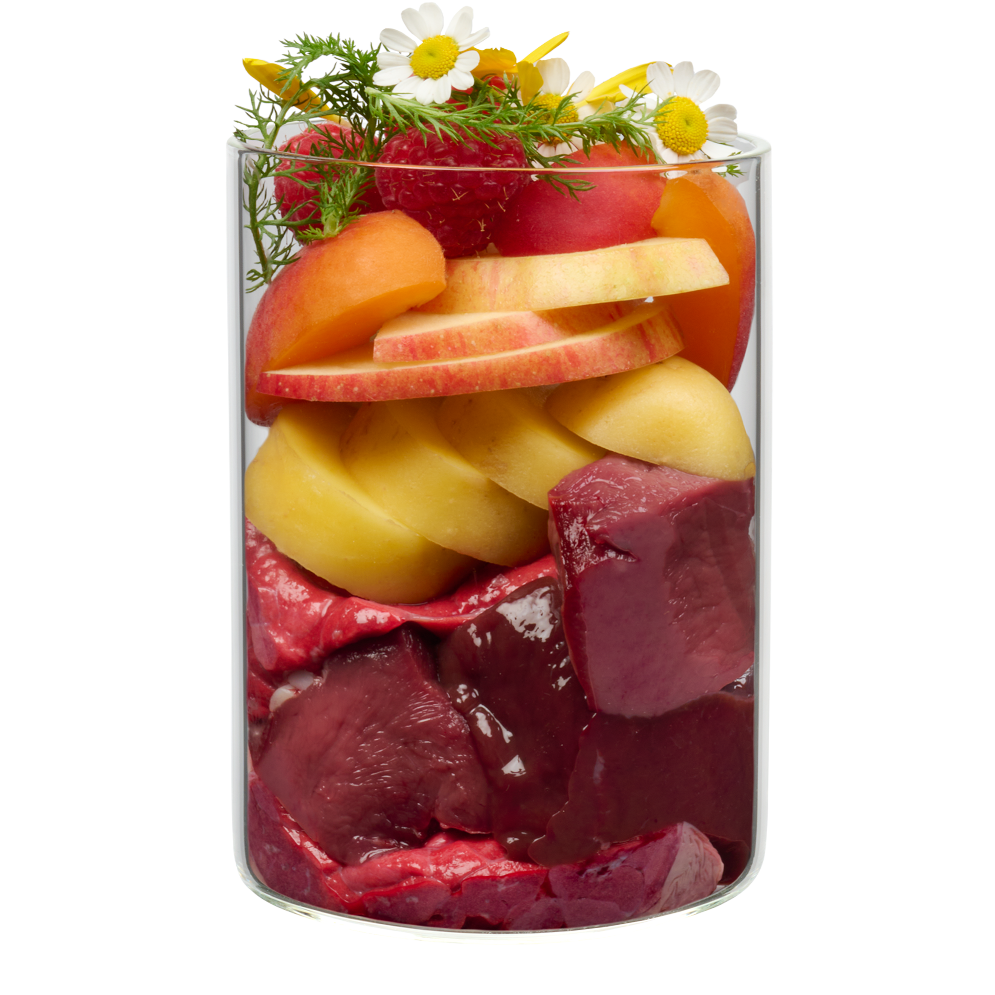 Alpenblüte: Rind mit Erdäpfeln, Marille und Bergkräutern
