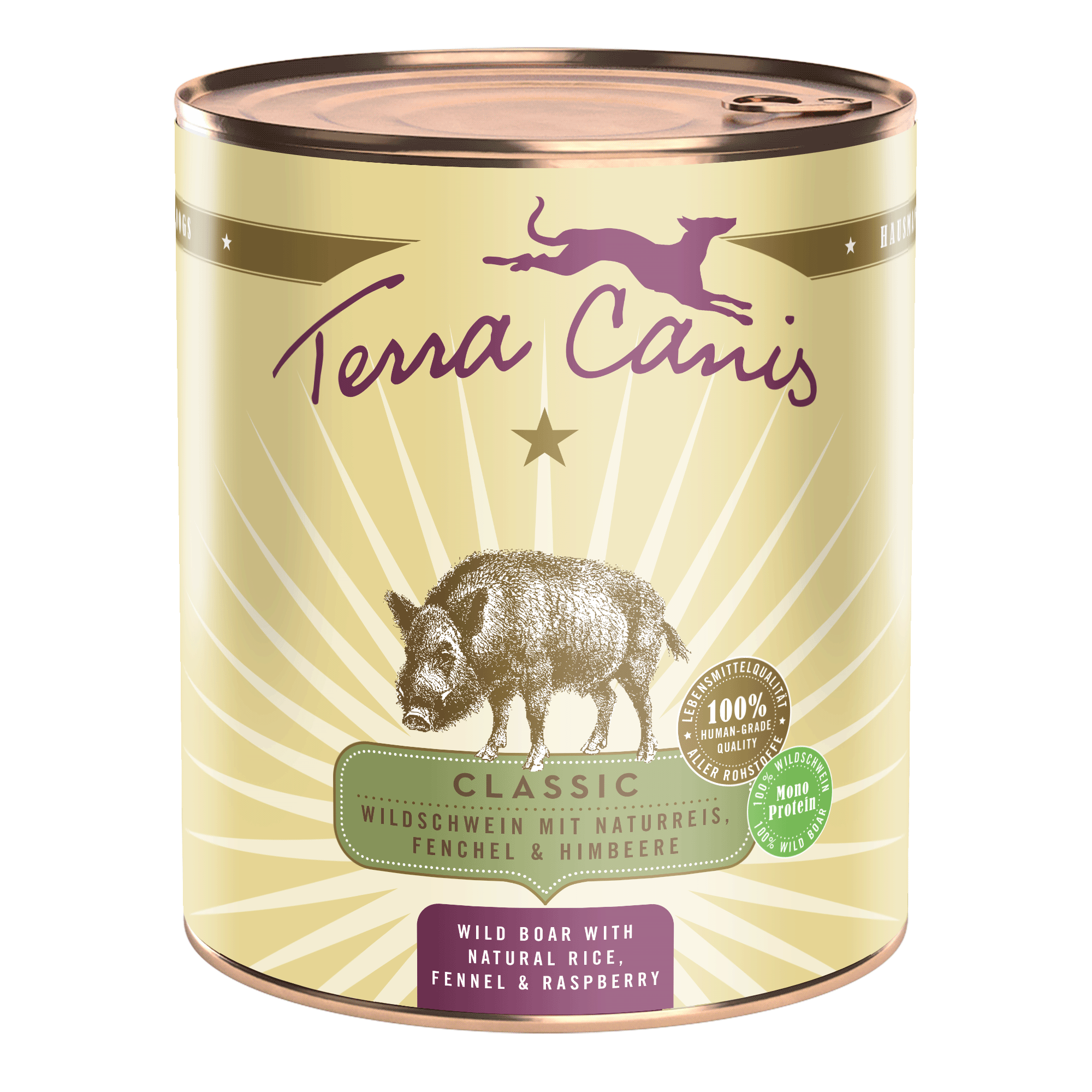 Wild boar with natural rice, fennel and raspberry