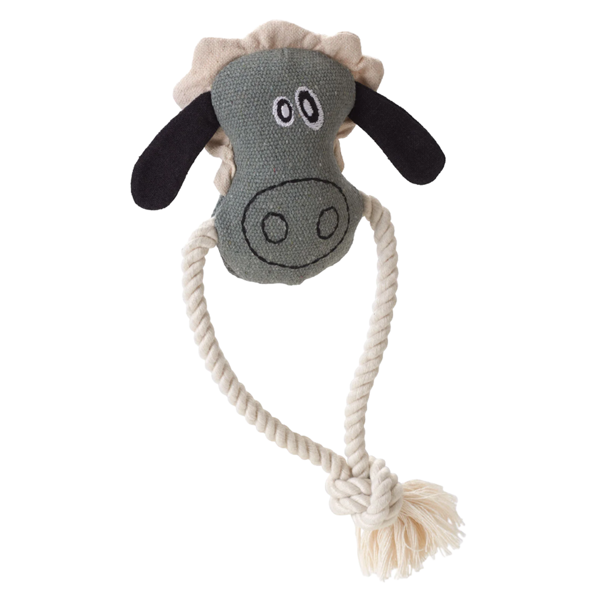 Dog toy NEBRASKA Farm Animals with rope, sheep