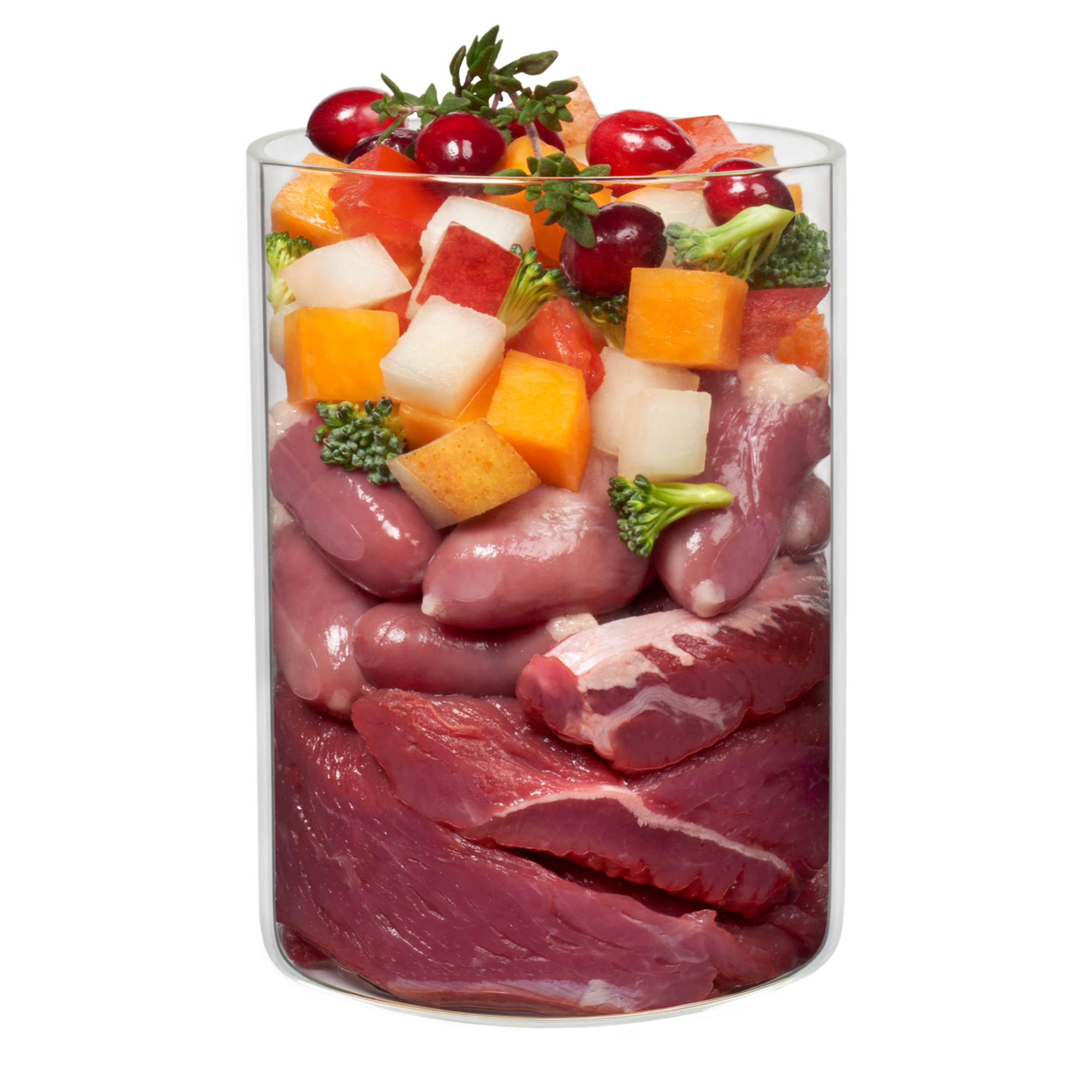 Wild und Huhn mit Kürbis, Birne und Thymian