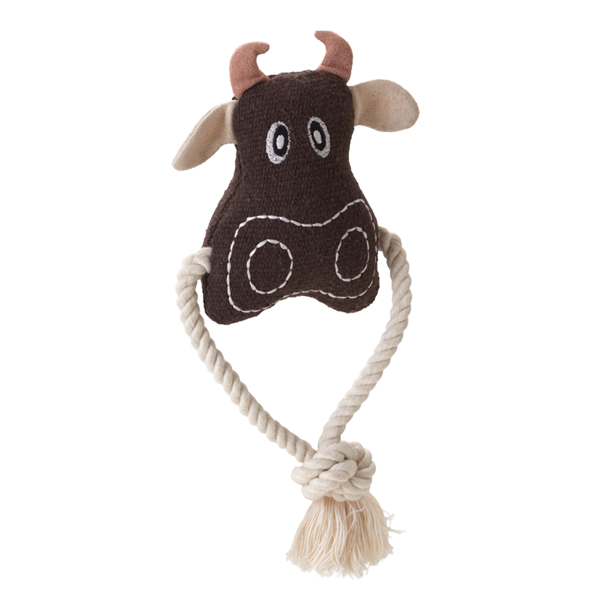 Dog toy NEBRASKA Farm Animals with rope, cow