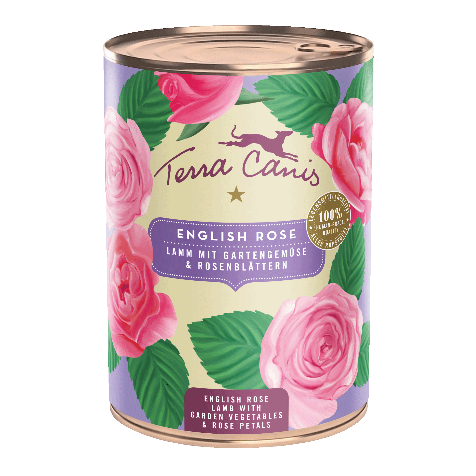 Englische Rose: Lamm mit Gartengemüse und Rosenblättern
