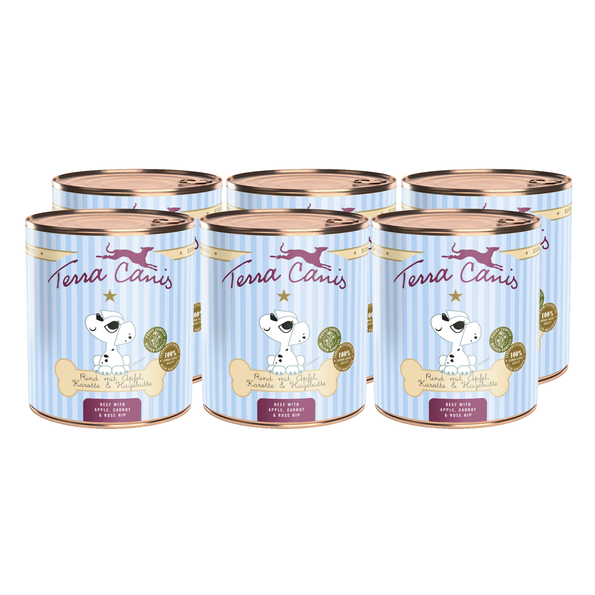 Rind mit Apfel, Karotte und Hagebutte 