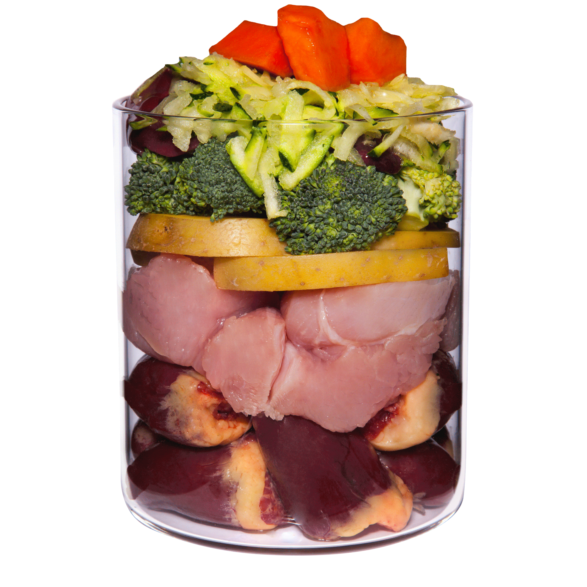 Turkey with papaya, broccoli and medicinal herbs