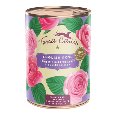 Englische Rose: Lamm mit Gartengemüse und Rosenblättern